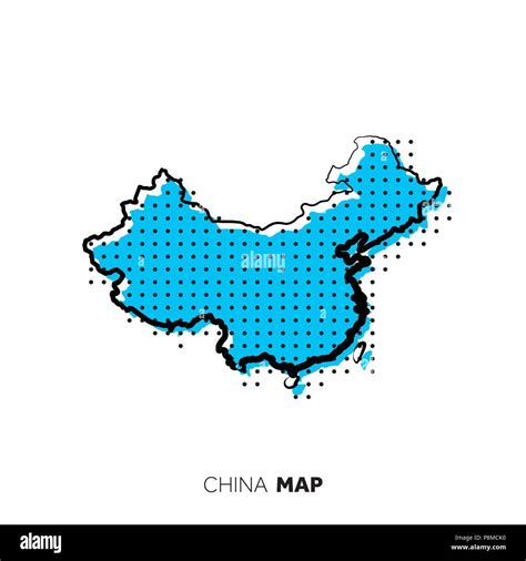 China Vector Mapa Del Pa S Esbozo De Mapa Con Puntos Imagen Vector De Stock Alamy