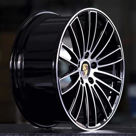 Custom Black High Gloss Painted Machine Face Porsche Panamera Oem Wheel