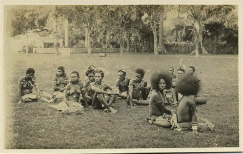 Papua New Guinea New Guinea Group Of Native Nude Papua Girls And Males S Rppc