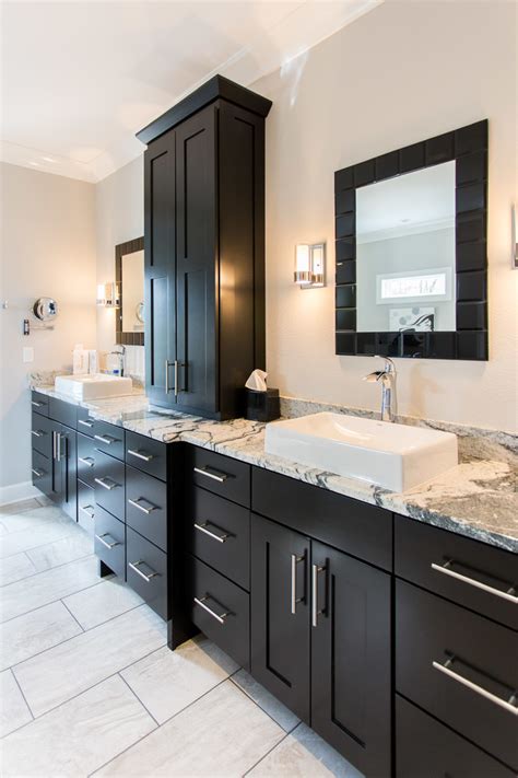 Black Cabinetry Master Bath Contemporary Bathroom Other By