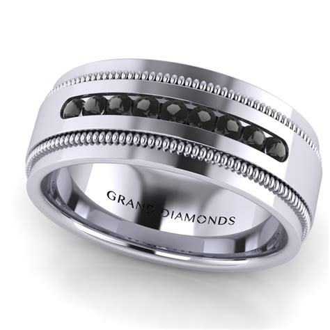 Black Diamond Channel Wedding Band Grand Diamonds