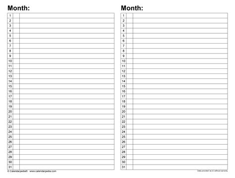 Free Monthly Schedules In Pdf Format 22 Templates