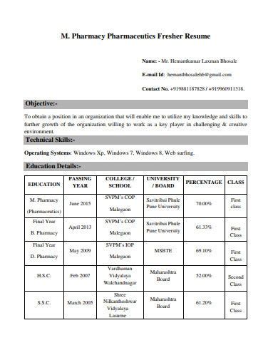 Unlike cvs for other professions, pharmacy cvs tend to include much more detail. 5+ Fresher Resume Templates in In Design | Word | PDF | Free & Premium Templates