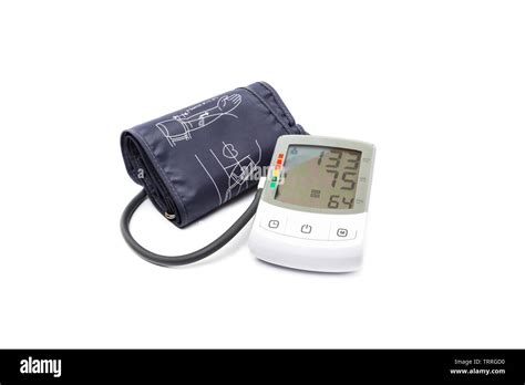 Digital Blood Pressure Monitor Isolated On White Background Stock Photo