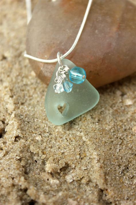Scottish Sea Glass Jewellery Light Aquamarine Sea Glass Pendant Uk