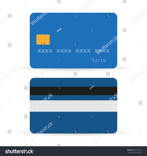 Credit Card Front Back Shadows Stock Vector Royalty Free 304526276
