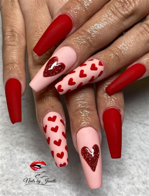 Pink And Red Nails Best Valentines Day Nail Designs 2021