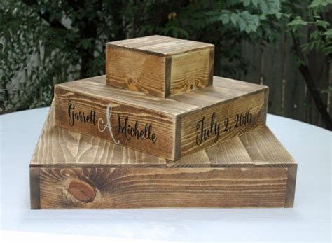 Wood Cupcake Stand Rustic Wooden Wedding Cake Stand Personalization