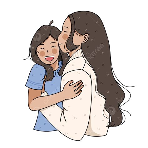 Caricatura De Una Madre Sosteniendo A Su Hija Png Madre Día De La