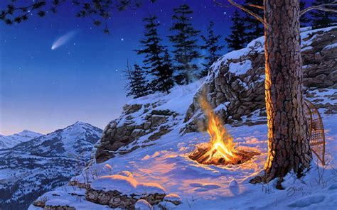 Winter Campfire Wallpapers Top Free Winter Campfire Backgrounds