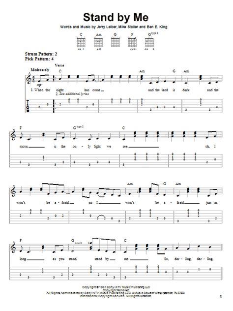 Stand By Me By Mickey Gilley Easy Guitar Tab Guitar Instructor