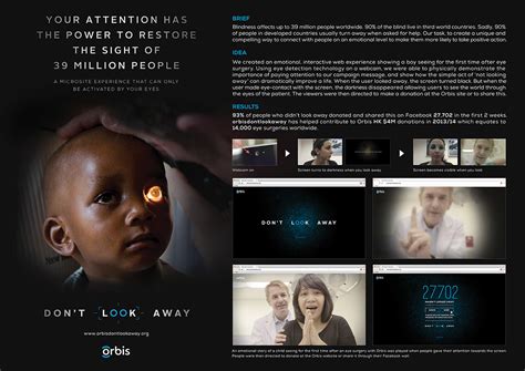 Viewing each aspect of his. Interactive eye detection: Orbis Don't Look Away on Behance