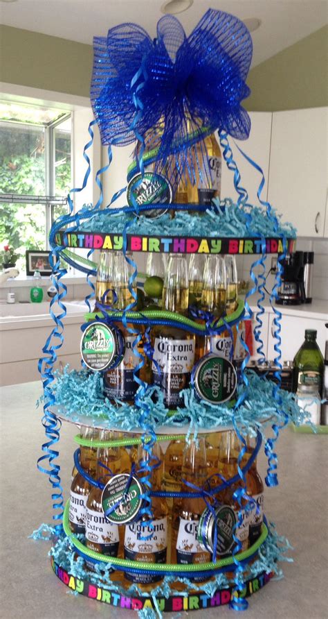 Beer Cake Tower With 24 Coronas And Some Grizz His Favorite Prett