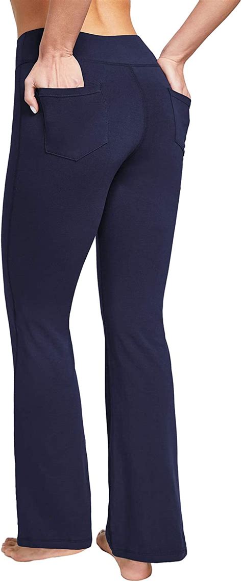 Fedtosing Womens Cotton Bootleg Yoga Pants Breathable High Waisted Workout Bootcut Flare Pants