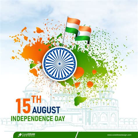 Download Happy Independence Day Concept With Ashoka Wheel Premium