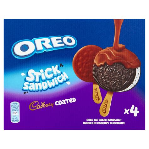 Oreo Cadbury Stick Sandwich Ice Cream 4x75ml Ice Cream Cones Sticks