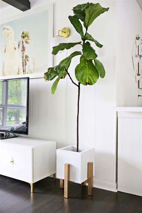 The plans are only for one size but you could easily alter the measurements to make them taller or shorter. Wooden Mid Century Plant Stand DIY - A Beautiful Mess