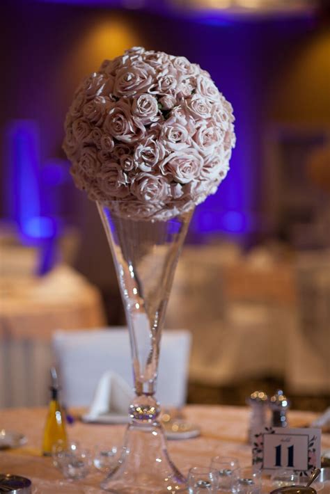 Diamonds last forever, now roses can too. Blush rose ball with glass double cone vase | Absinthe ...