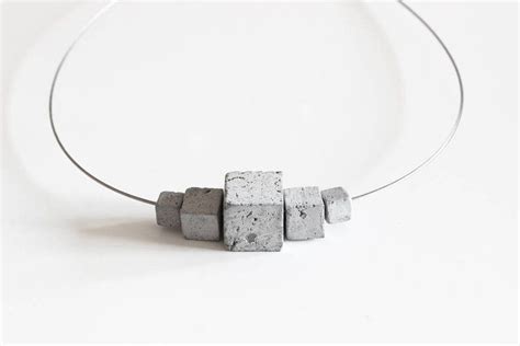 Concrete Jewelry Modular Concrete Necklace By Ortogonale Geometrical