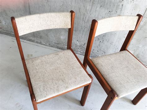 Set of 6 mid century danish rosewood & rope dining chairs. Mid-Century Danish Modern A/S Teak Oatmeal Tweed Dining Chairs from Findahl Mobler, Set of 2 for ...