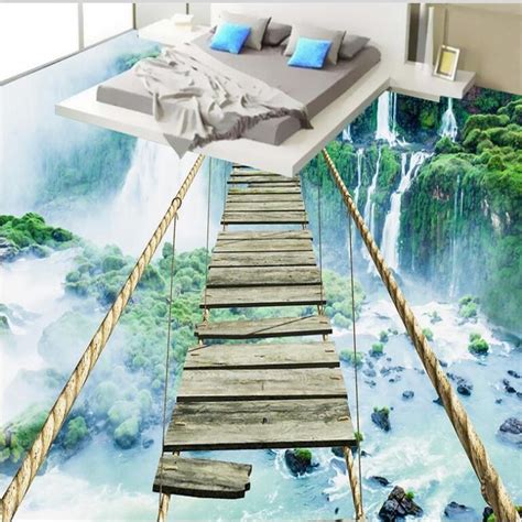 Beibehang Custom Large Mural Landscape Waterfall Adventure Rope Wooden