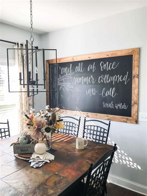 It can be hung on the wall or placed on a tall object to make it more visible. DIY Framed Chalkboard Wall Tutorial | A Hosting Home