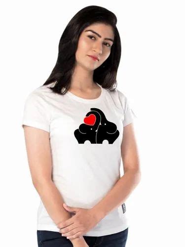 cotton couple white printed t shirt at rs 799 pair in vadodara id 23376716873