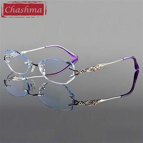Women S Eyeglasses Diamond Trimmed Rimless Titanium 1006 Artofit