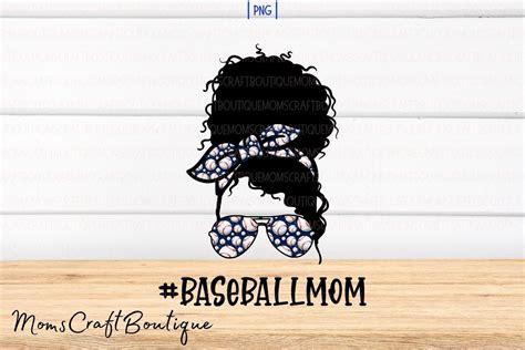 Baseball Mom Afro Messy Bun Sublimation Grafik Von