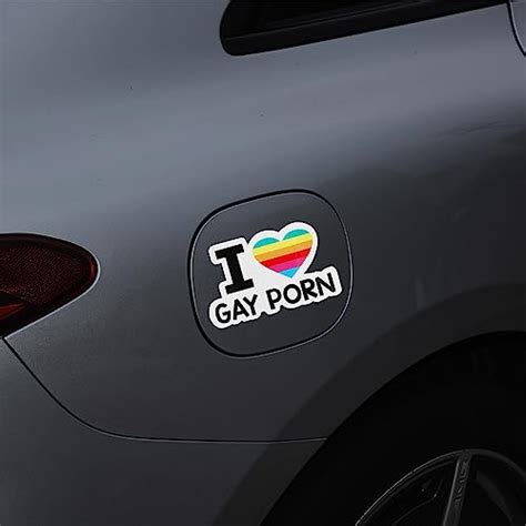 Tomall 2 Pcs I Love Gay Porn Rainbow Vinyl Reflective Stickers For Car Window Bumper Trunk