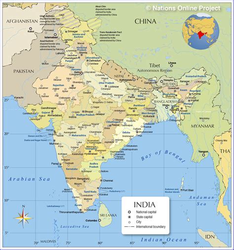 Political Map Of India With States Nations Online Project