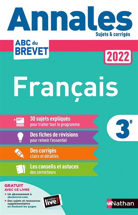 Buy Annales Brevet 2022 Français Corrigé Sujets Et Corrigés Online