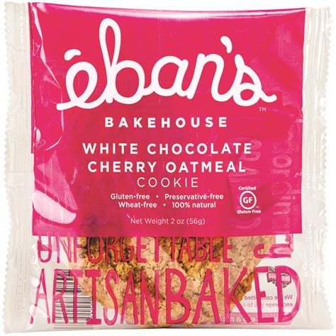 Eban S Bakehouse Gluten Free Individually Wrapped White Chocolate Cherry Oatmeal Cookie Oz