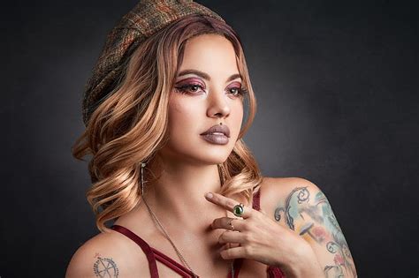women tattoo brown eyes brunette girl lipstick model woman hd wallpaper peakpx