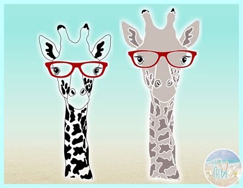 Giraffe With Glasses Svg