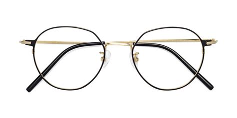 black gold low bridge fit lightweight titanium eyeglasses 18006