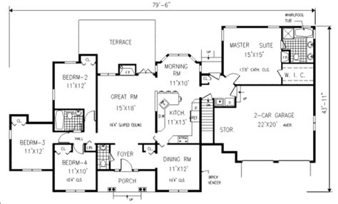 1600 square feet 3 bedroom mixed roof modern house architecture plan by dream form from kerala. Ranch Style House Plan - 4 Beds 2.50 Baths 1850 Sq/Ft Plan ...