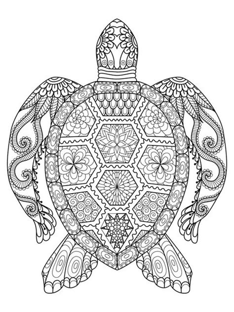 Kleurplaat schildpad mandala tattoo Leukekleurplaten.nl