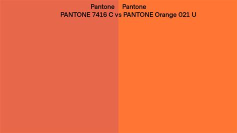 Pantone 7416 C Vs Pantone Orange 021 U Side By Side Comparison