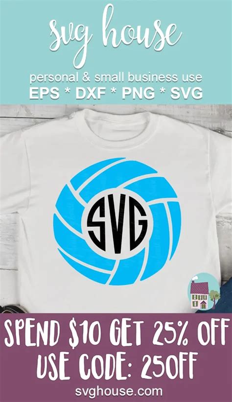 Volleyball Monogram Svg Instant Download For Silhouette And Cricut