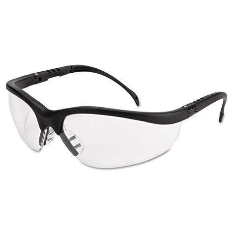 Mcr Safety Klondike Safety Glasses Matte Black Frame Clear Lens