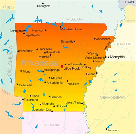 Arkansas State Map With Cities And Towns World Map