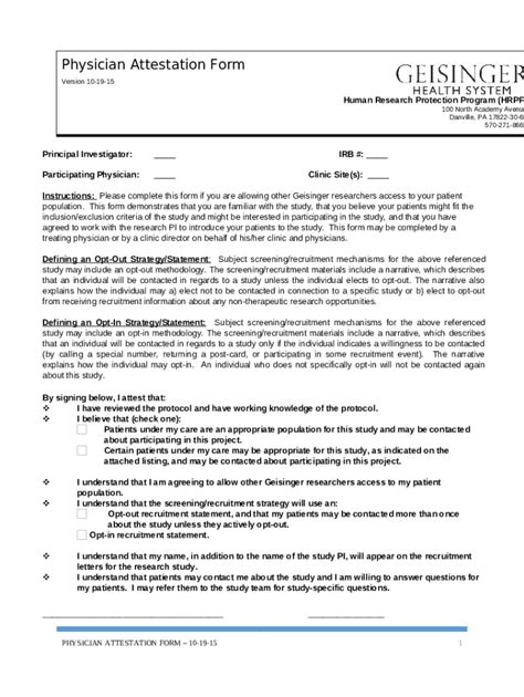 Physician Opt Out Attestation Doc Template Pdffiller