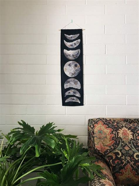 Watercolor Moon Phase Tapestry Wall Hanging Moon Phase Etsy