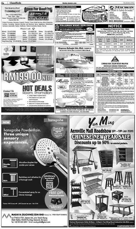 Established 35 years ago on april 24, 1978. Monday - Jan 6 | The Borneo Post Classifieds