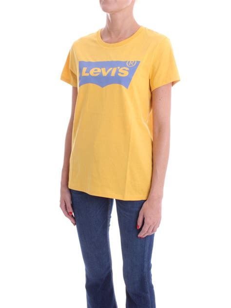Levis Womens Yellow Cotton T Shirt Modesens