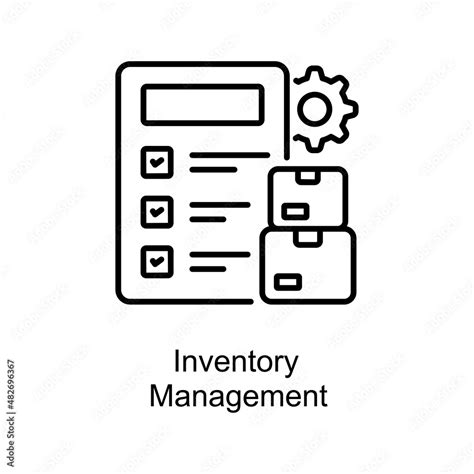 Inventory Management Vector Outline Icon For Web Isolated On White