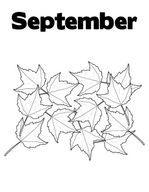 Fill in the missing september dates coloring page. September Coloring Pages Maple Leaves - Free Printable ...