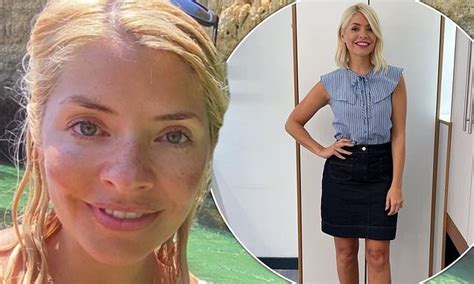 Holly Willoughby Flaunts Her Fresh Faced Beauty As She Poses In White