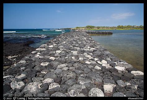 Picturephoto Rock Wall Separating Kaloko Fishpond From The Ocean